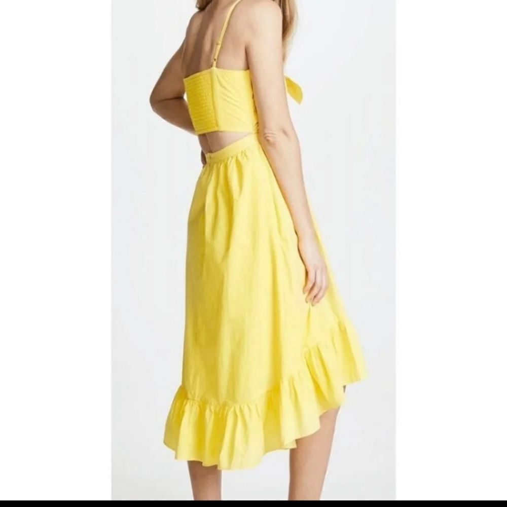 Joie Clorinda Tie Front Cut Out Yellow Dress - Picture 4 of 12